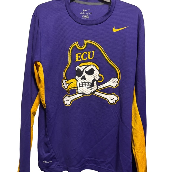 ECU East Carolina University Pirates Nike Dri-Fit Long-Sleeve Tee Shirt, Large - Picture 1 of 2